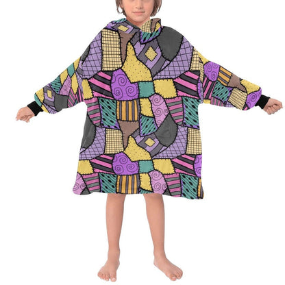 Sally Stitches Patchwork Theme Blanket Hooded Unisex Jumper Hoodie Winter Oversized Kids Adults Gift