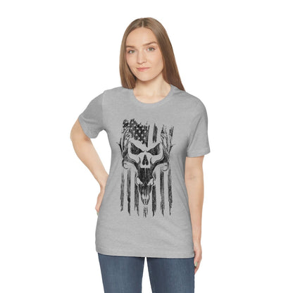 USA Deer Hunting Shirt | Antler Tee Christmas Gift Idea | Wild Life T-shirt | Hunter Cotton Jersey | Outdoor Short Sleeve | Deer Skull Shirt