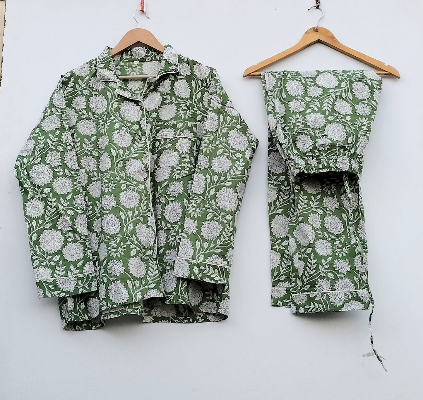 Indian PJ Set,100% Cotton Block Print Pajama Set, Night Wear, Bridesmaid Pajama Set, Womens pajamas Set Cotton Pants Shirt sets,Summer Dress