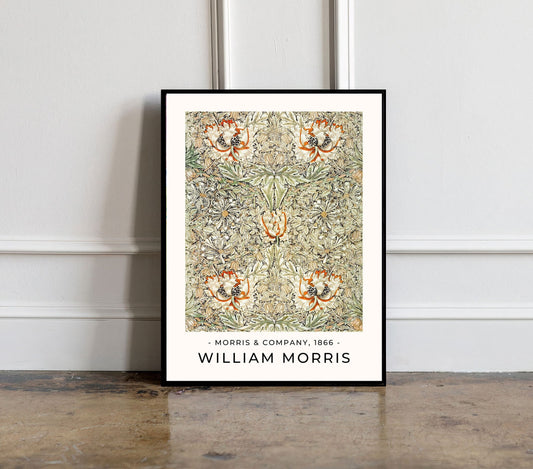 William Morris Poster, William Morris Print, William Morris Yellow Art, Vintage Poster, Yellow Floral Print, Floral Vintage Print