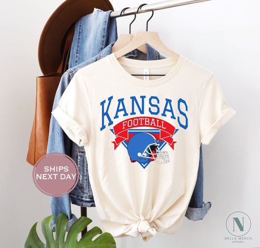 Retro Kansas Football Shirt, Vintage Kansas Football Shirt, Lawrence Kansas Shirt, College Football Shirt