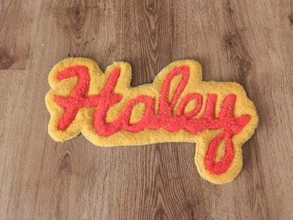 Custom Name Handmade Tufted Rug, Personalized Unique Gift for Best Friend Birthday