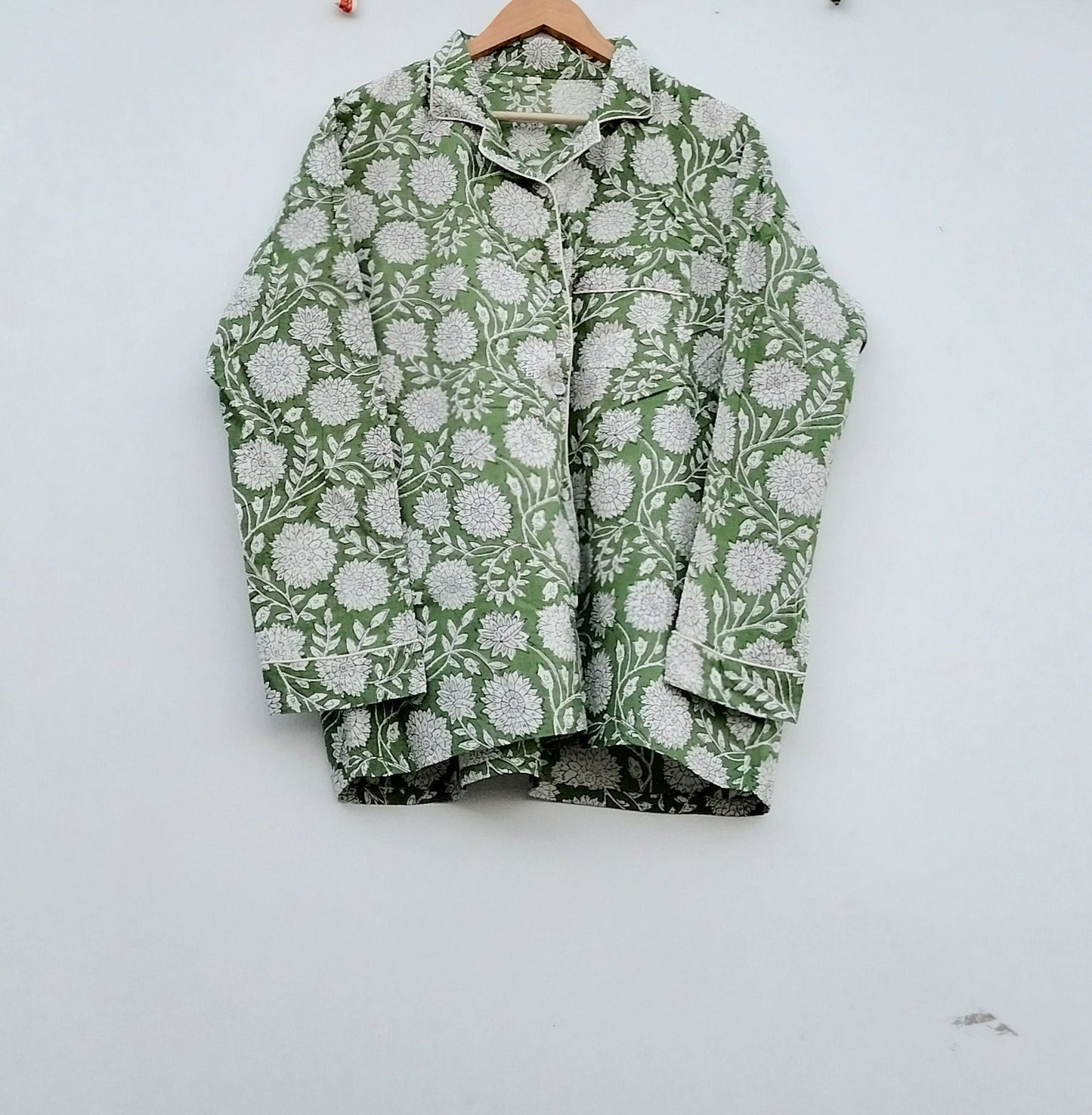 Indian PJ Set,100% Cotton Block Print Pajama Set, Night Wear, Bridesmaid Pajama Set, Womens pajamas Set Cotton Pants Shirt sets,Summer Dress