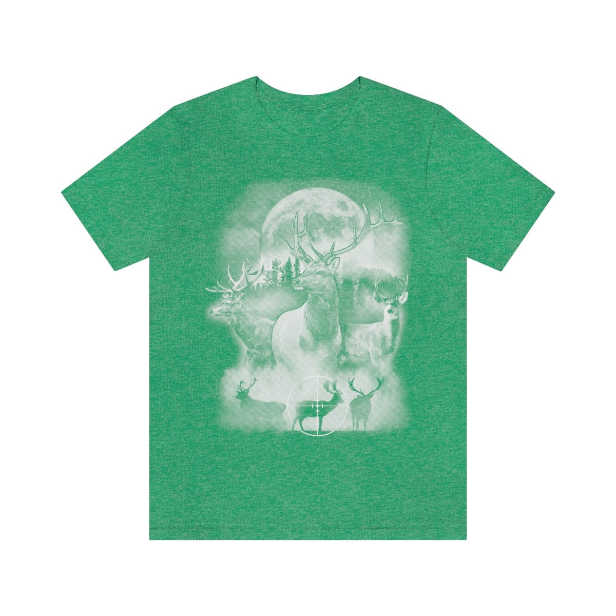 Deer Outdoor Scene Shirt | Hunting T-shirt | Hunter Shirts | Antler Dad Gift Idea | Elk Deer Target Tee | Camping View Tshirt | Twilight Tee
