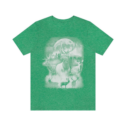 Deer Outdoor Scene Shirt | Hunting T-shirt | Hunter Shirts | Antler Dad Gift Idea | Elk Deer Target Tee | Camping View Tshirt | Twilight Tee