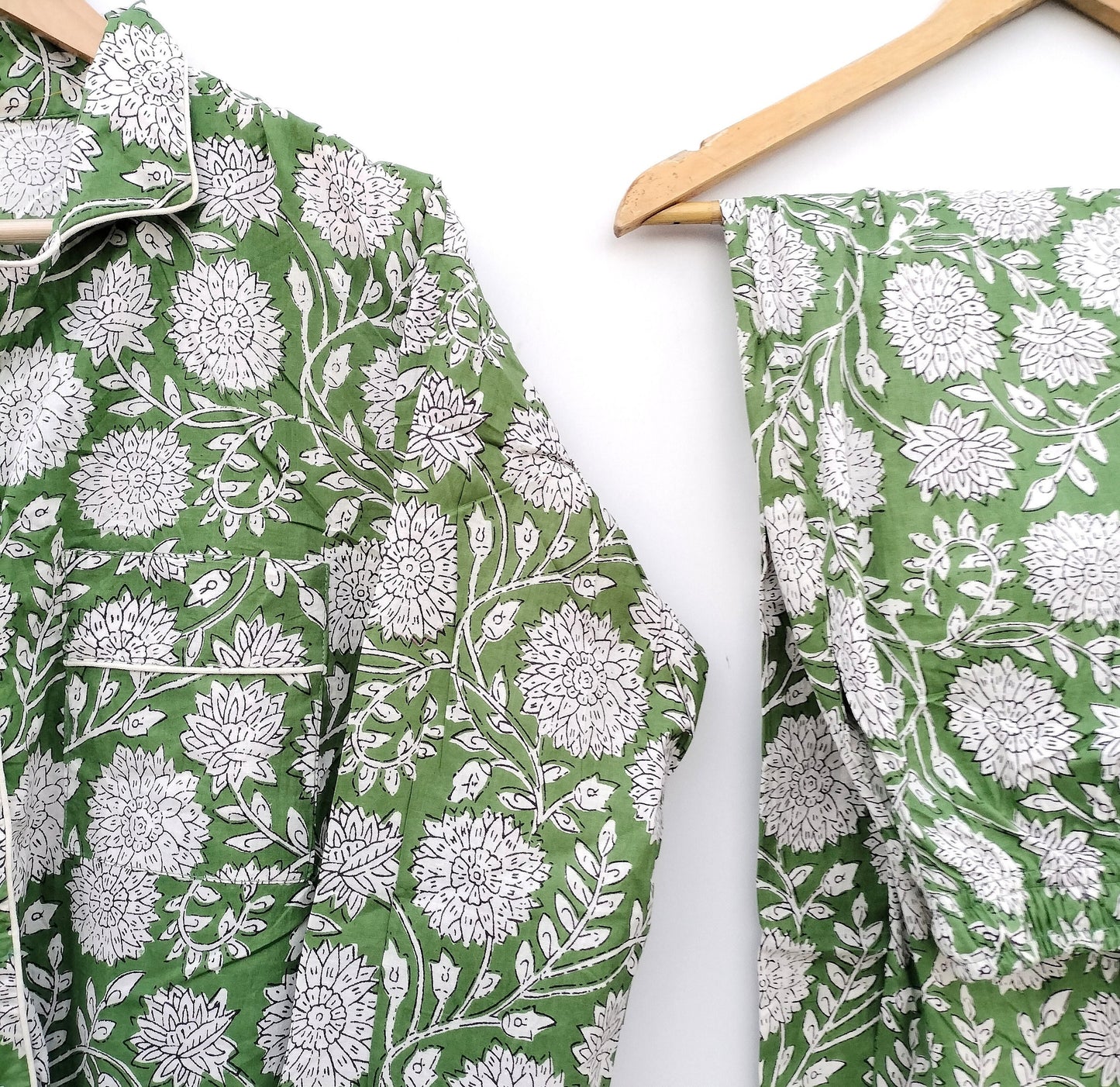 Indian PJ Set,100% Cotton Block Print Pajama Set, Night Wear, Bridesmaid Pajama Set, Womens pajamas Set Cotton Pants Shirt sets,Summer Dress