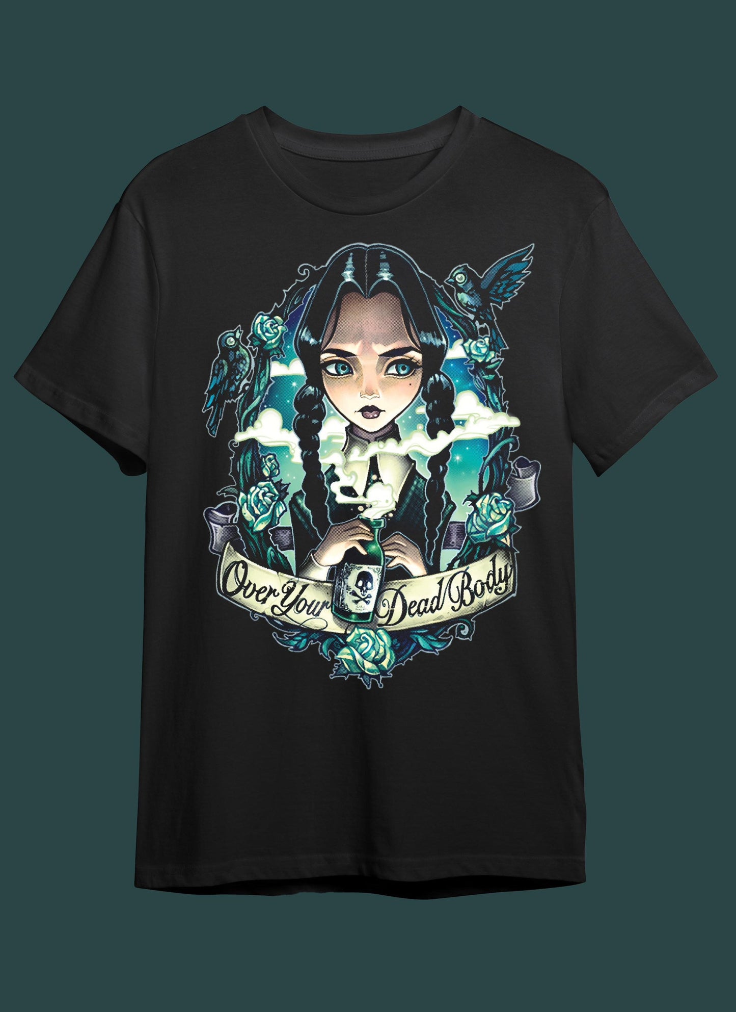 Merlina Shirt, Wednesday Addams T Shirt, The Addams Family Shirt, Wednesday Addams Christmas T-Shirt, Graphic Tee, Vintage, 90s Graphic Tee