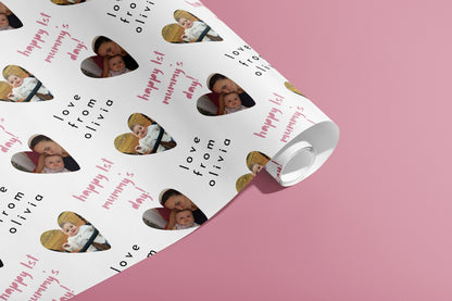 Personalised Mothers Day Gift Wrap, Names, Wrapping Paper, Pink, Customised, Wedding, Party, Engagement, Couples, Valentines, Anniversary