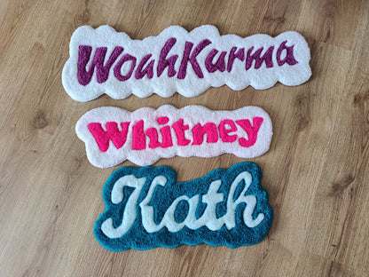 Pink Bella Style Custom Name for Girls Handmade Tufted Rug