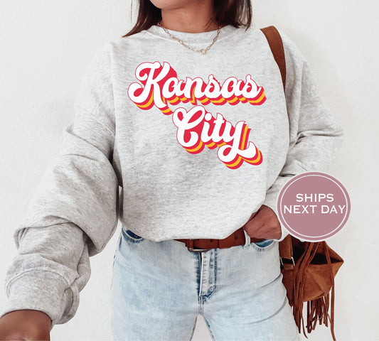 Kansas City Football Sweatshirt, Vintage Kansas City Crewneck, Retro Kansas City Sweatshirt, Kansas City Toddler Crewneck