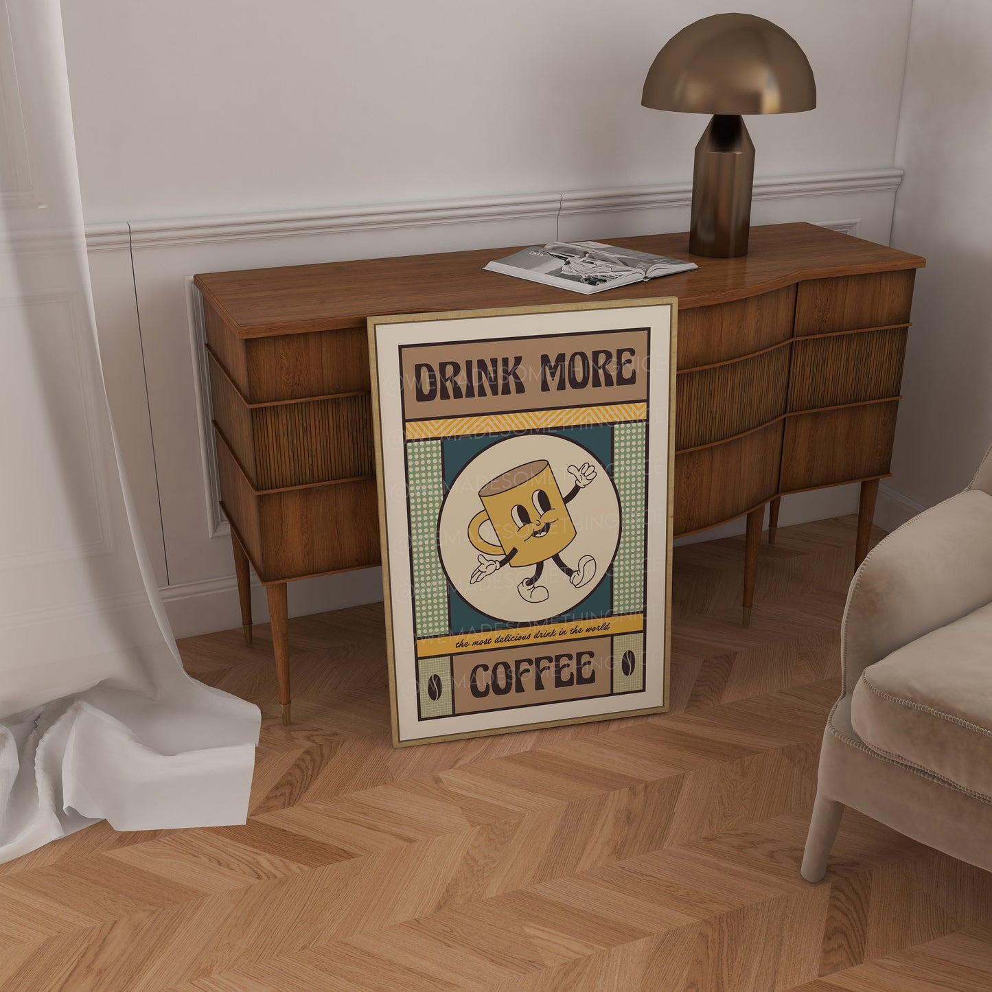 Coffee Print, Coffee Poster, Coffee Art, Kitchen Art Retro Poster, Kitchen Wall Art, Funny Print, Exhibition Poster, Coffee Lover