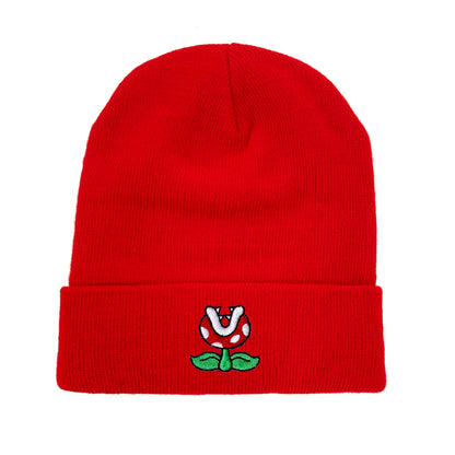 Piranha Plant Embroidered Beanie Halloween Beanie Winter Beanie