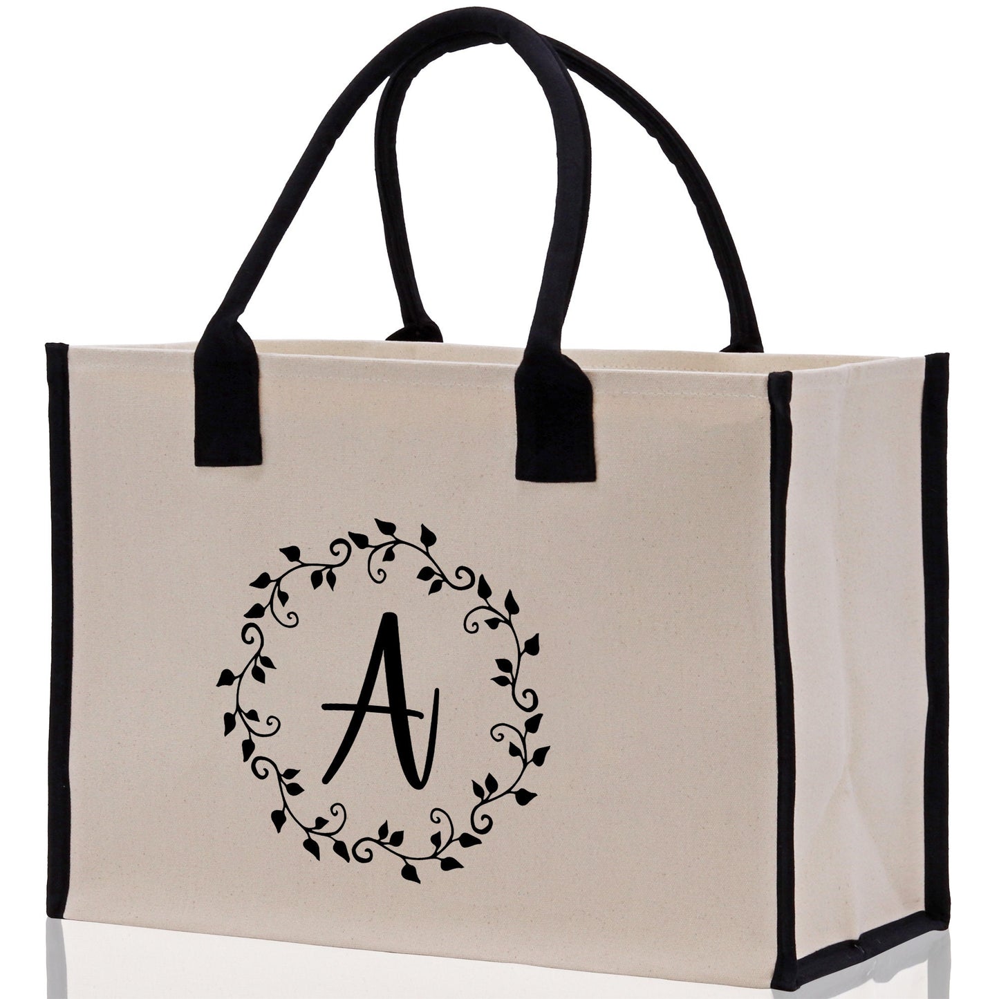 Monogram Beach Canvas Tote Bag Initial Tote Bag Letter Tote Bag Birthday Gift Personalized Tote Bag Personalized Beach Bag Monogrammed Bag