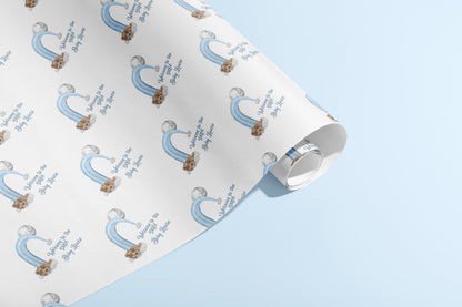 Personalised Wrapping Paper, Birthday, Gift Wrap, Customised, New Born, New Baby, Baby Shower, Celebration, Girl, Blue, Paper, Festive, Eco