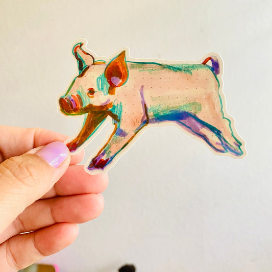 Little Piggy Pig | 3.5" Sticker Decal | Waterproof Weatherproof | Animals Pigs Piglet