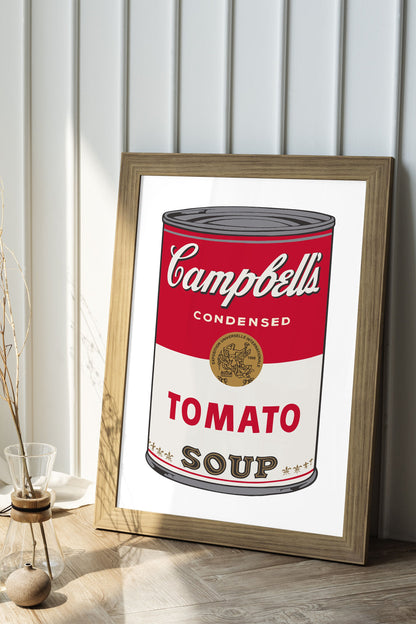 Andy Warhol Tomato Soup pop art poster, Andy Warhol Tomato Soup Print, Campbell Soup Poster, Kitchen wall decor, Warhol wall decor