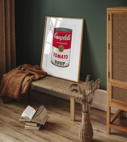 Andy Warhol Tomato Soup pop art poster, Andy Warhol Tomato Soup Print, Campbell Soup Poster, Kitchen wall decor, Warhol wall decor
