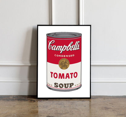 Andy Warhol Tomato Soup pop art poster, Andy Warhol Tomato Soup Print, Campbell Soup Poster, Kitchen wall decor, Warhol wall decor