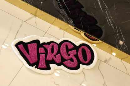 Customizable Virgo Zodiac Hand Tufted Rug, Horoscope Celestial Word, Astrology Gift