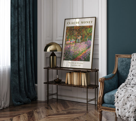 Garden at Giverny Claude Monet Exhibition Poster, Monet Exhibition Print, Monet Floral Print, Landscape wall art, Vintage Decor, Gift Idea