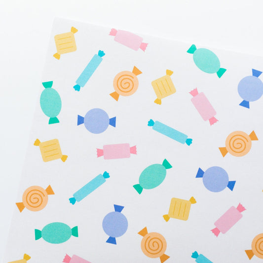 Sweetie Wrapping Paper Sheet 70x50cm - Sweets Gift Wrap - Candy Wrapping Paper - Summer Desserts Wrapping - Birthday, Celebration