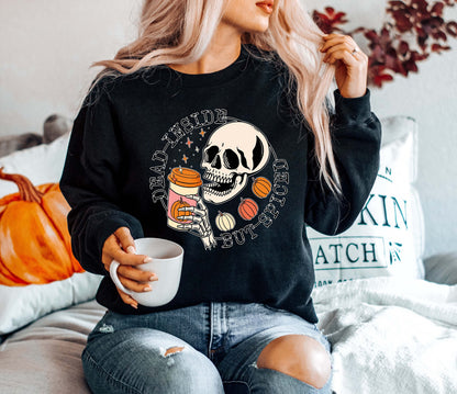 Dead Inside But Spiced Shirt,Fall shirt,Dead inside halloween shirt,Womens skeleton halloween shirt,Funny halloween shirt, Pumpkin Shirt