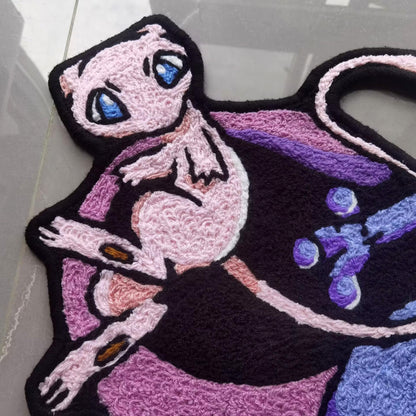 Mewtwo Rug,Mew Knitting Handmade Non-slip Area Rug Home Decor