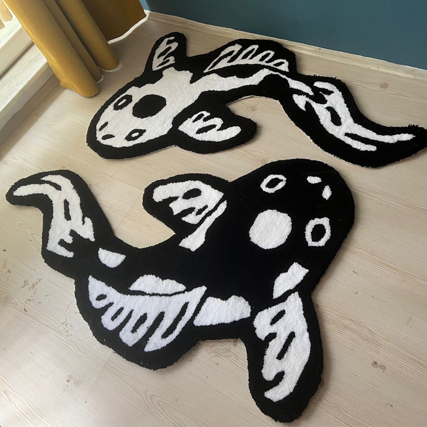 Koi Yin Yang Fish Rug | Custom Asian Tufted Rug | Fluffy & Soft Tufting
