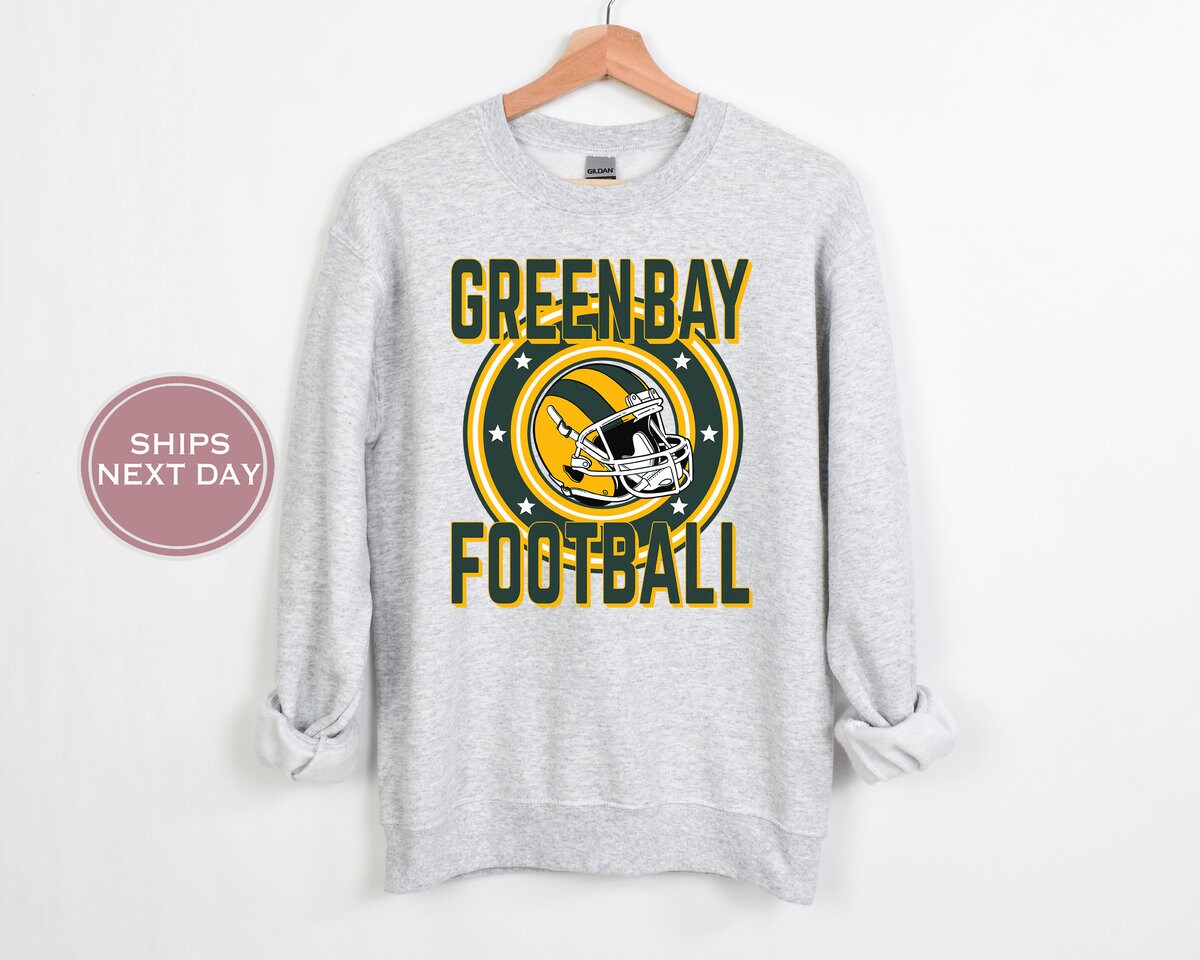 Green Bay Football Sweatshirt, Vintage Green Bay Crewneck, Retro Green Bay Sweatshirt, Green Bay Varsity Sweatshirt, Green Bay Long Sleeve