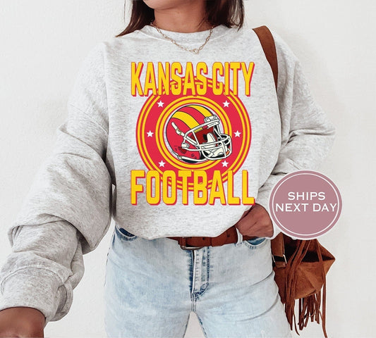 Kansas City Football Sweatshirt, Vintage Kansas City Crewneck, Retro Kansas City Sweatshirt, Kansas City Toddler Crewneck