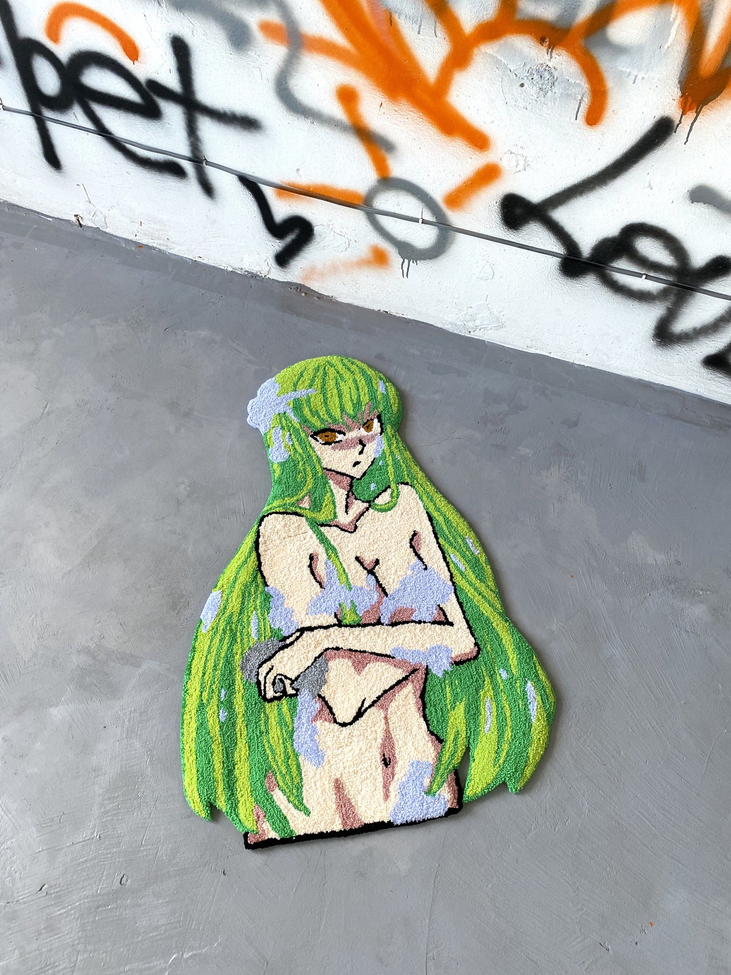 Tufted Anime Girl Rug, Tufted Anime Character Rug,  Modern Rug, bedroom floor mat, Anime Fan Gift, Aesthetic Rug, Non-slip rug