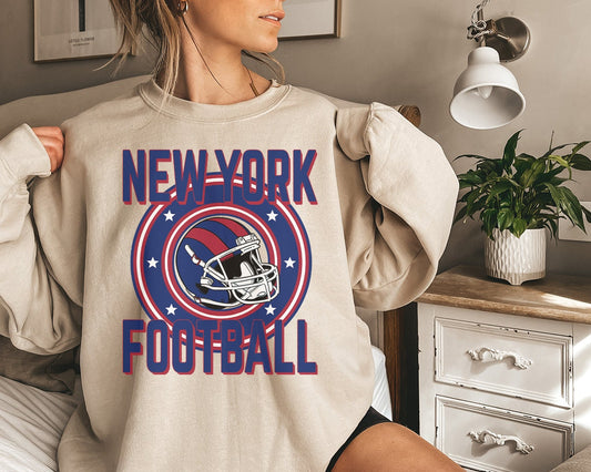 New York Football Sweatshirt, Vintage New York Crewneck, Retro New York  Sweatshirt, New York Varsity Sweatshirt, New York Longsleeve