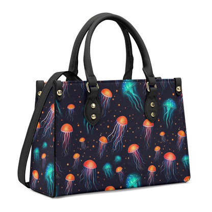 Witchy Neon blue Whimsical Jellyfish Vegan Leather bag, crossed body purse, vegan leather strap hand bag goth bag, cute hippies boho gift