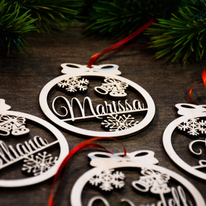 Personalized Christmas Ornaments | Laser Cut Wood Ornaments | Hand-Made in the USA | Custom Christmas Gift