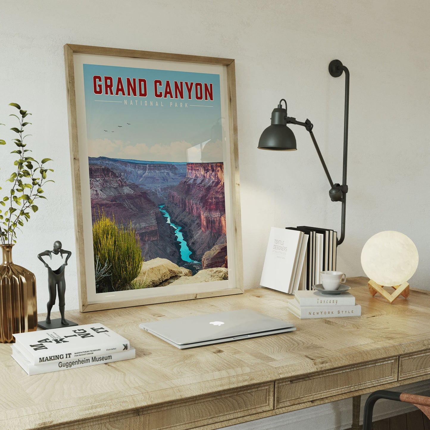 Grand Canyon Wall Art, Grand Canyon Poster, National Park Print | Vintage National Park Poster | Unique Hiking Gift for National Park Lover