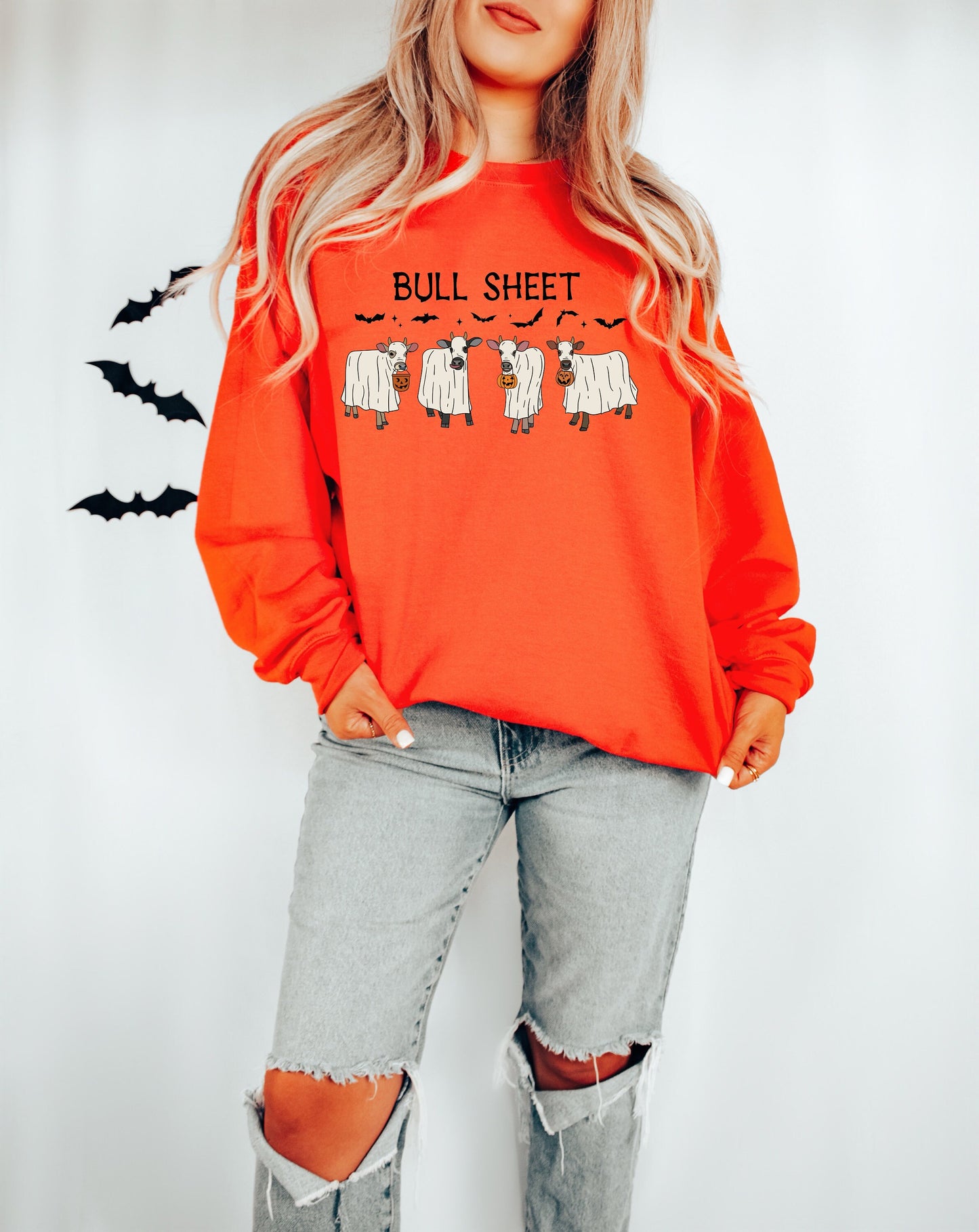 Bull Sheet Cow Halloween Sweatshirt, Cow Fall Sweatshirt,Bull Fall Sweatshirt,Cow Halloween Sweatshirt,Cow Hoodie,Cow Halloween Shirt