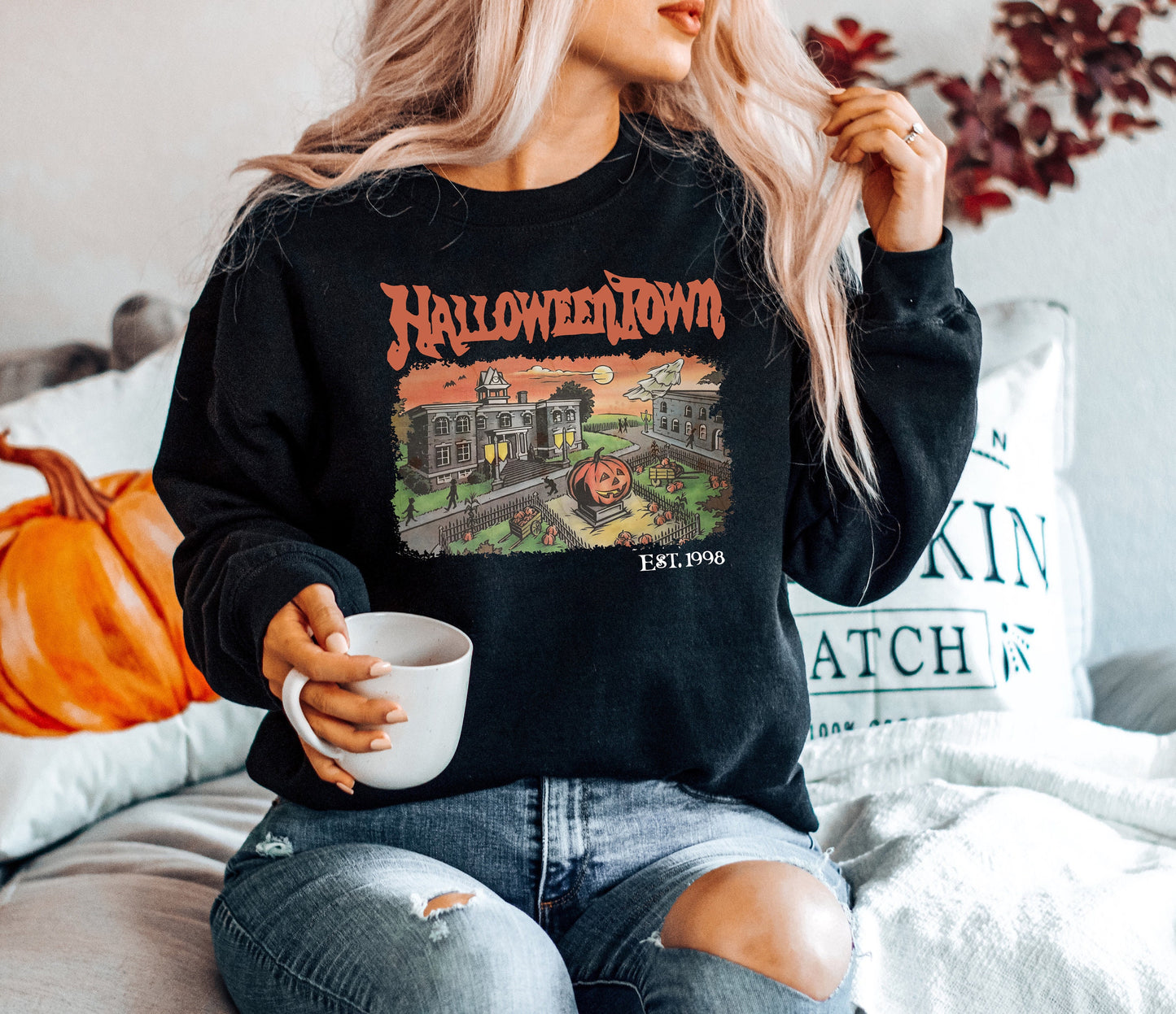 Halloweentown Est 1998 Sweatshirt, Halloweentown University, Retro Halloweentown Sweatshirt, Fall Sweatshirt, Halloween Sweatshirt