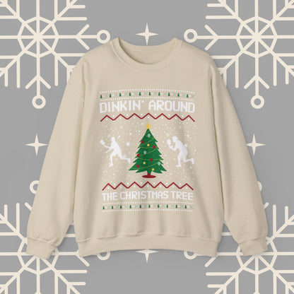 Dinkin' Around the Christmas Tree Pickleball Sweatshirt, Ugly Christmas , Funny Christmas , Pickleball Crewneck