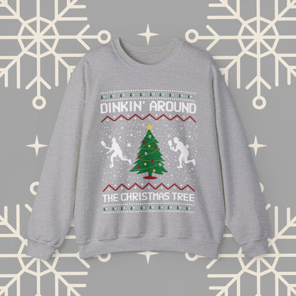 Dinkin' Around the Christmas Tree Pickleball Sweatshirt, Ugly Christmas , Funny Christmas , Pickleball Crewneck