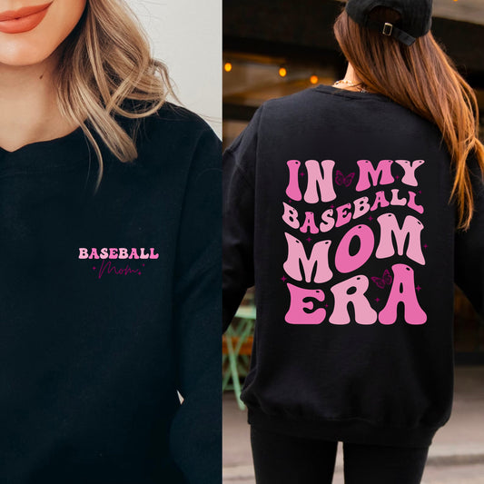 In My Baseball Mom Era Sweatshirt, Baseball Mom Shirt, Retro Game Day Gift, Team Mom Gift, In My Era Shirt, Baseball Sweatshirt