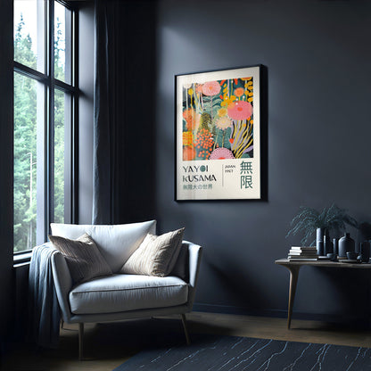Yayoi Kusama Print - Home Wall Decor as Abstract Yayoi Kusama Poster - Japanese Wall Art - Yayoi Kusama Inspired Japanese Gallery Wall Art
