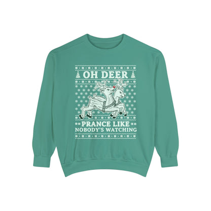 Merry Christmas Sweatshirt Prance Like Nobodys Watching Sweatshirt Funny Reindeer Sweatshirt Ugly Christmas Design