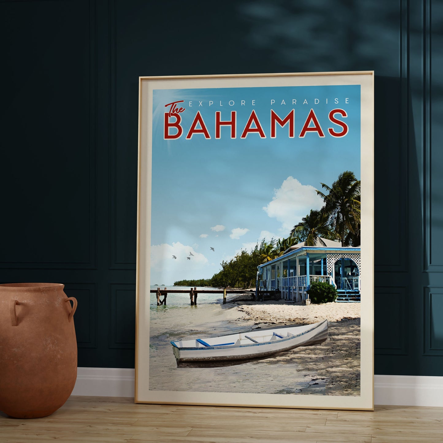 The Bahamas Travel Poster, The Bahamas Art Print, The Bahamas Wall Art, The Bahamas Beach Artwork, Nassau Vintage Beach Poster