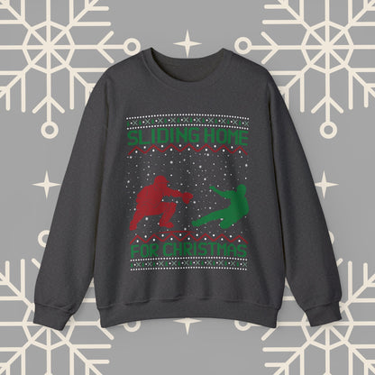 Sliding Home for Christmas, Baseball Christmas , Ugly Christmas , Funny Baseball Sweatshirt, Christmas Party