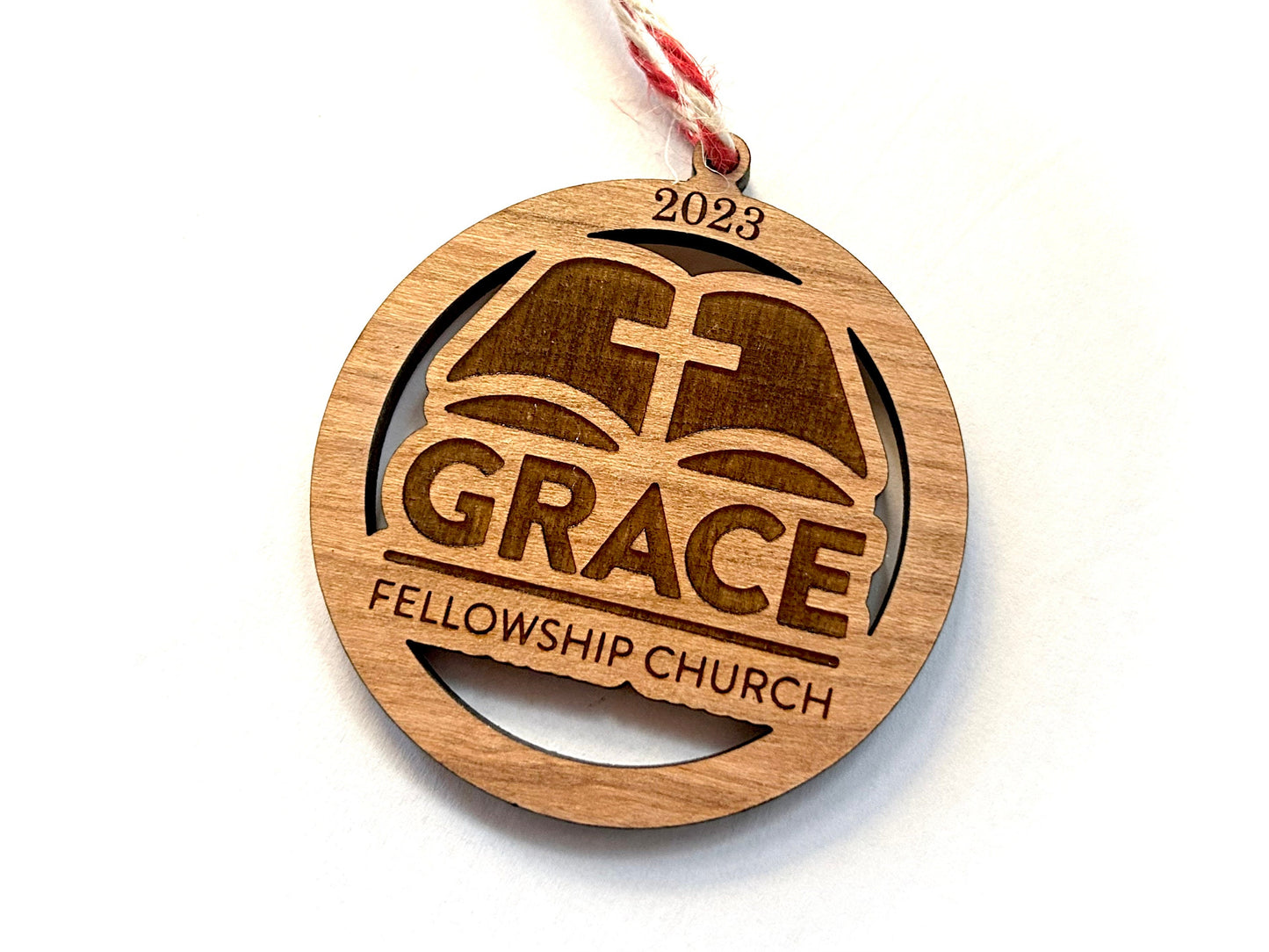 Custom Wood Logo Ornament | Company Gift | Church Gift | Club Gift | School Gift | Engraved Ornament | Team Gift | Gift Shop