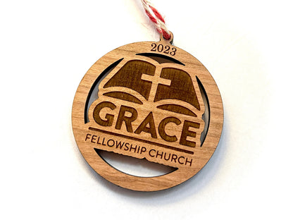 Custom Wood Logo Ornament | Company Gift | Church Gift | Club Gift | School Gift | Engraved Ornament | Team Gift | Gift Shop