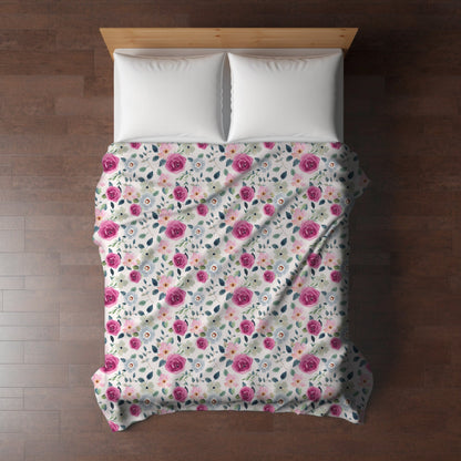 Pink Floral Throw Blanket, Pink Rose Blanket, Gift for Gardeners, Floral Home Decor, Pink Floral Bedding, Pink Flower Bedspread Botanical