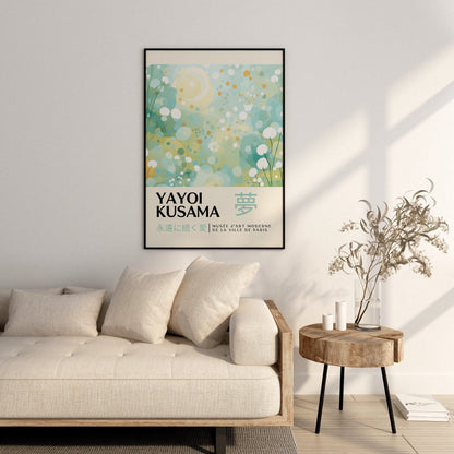 Yayoi Kusama Print - Japanese Wall Art - Home Wall Decor as Abstract Yayoi Kusama Poster - Yayoi Kusama Inspired Japanese Gallery Wall Art