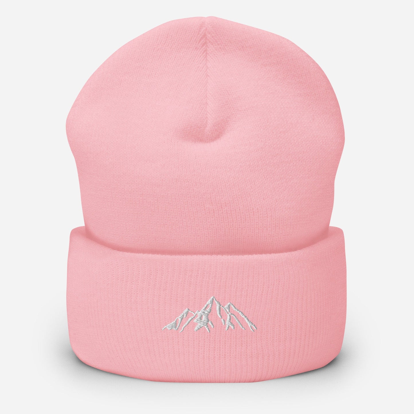Embroidered Mountain Cuffed Beanie, Nature Inspired Hat, Outdoor Living Toque