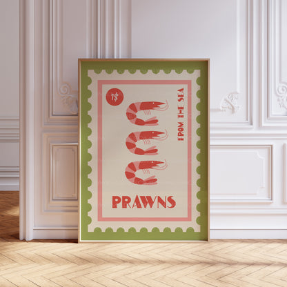 Prawns Print, Coastal Wall Art, Coastal Decor, Kitchen Art, Coastal Art, Food Art, Seaside, Trendy Wall Art, Home Decor